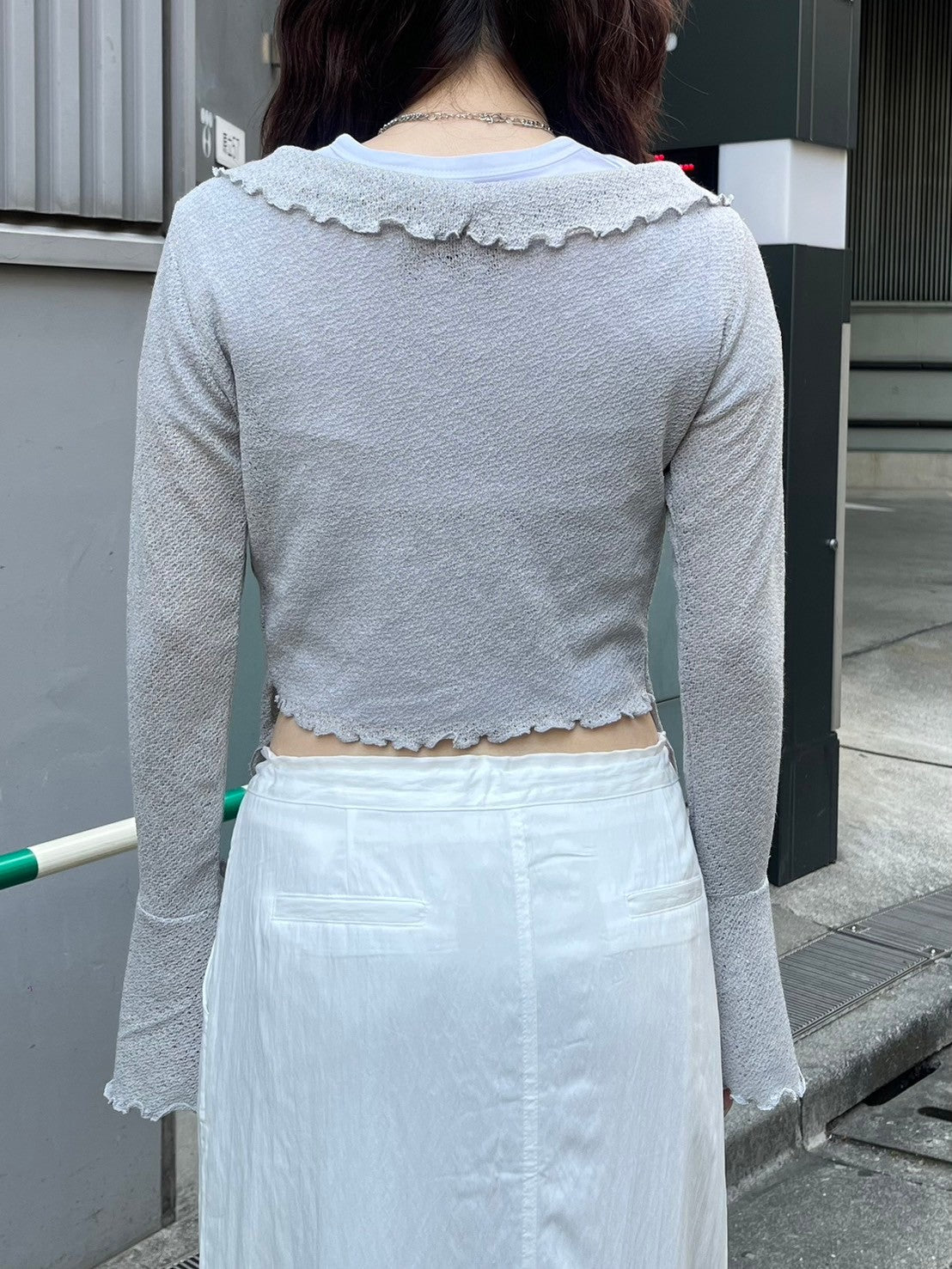 受注制【nmtc +】frill ribbon cardigan (3color)