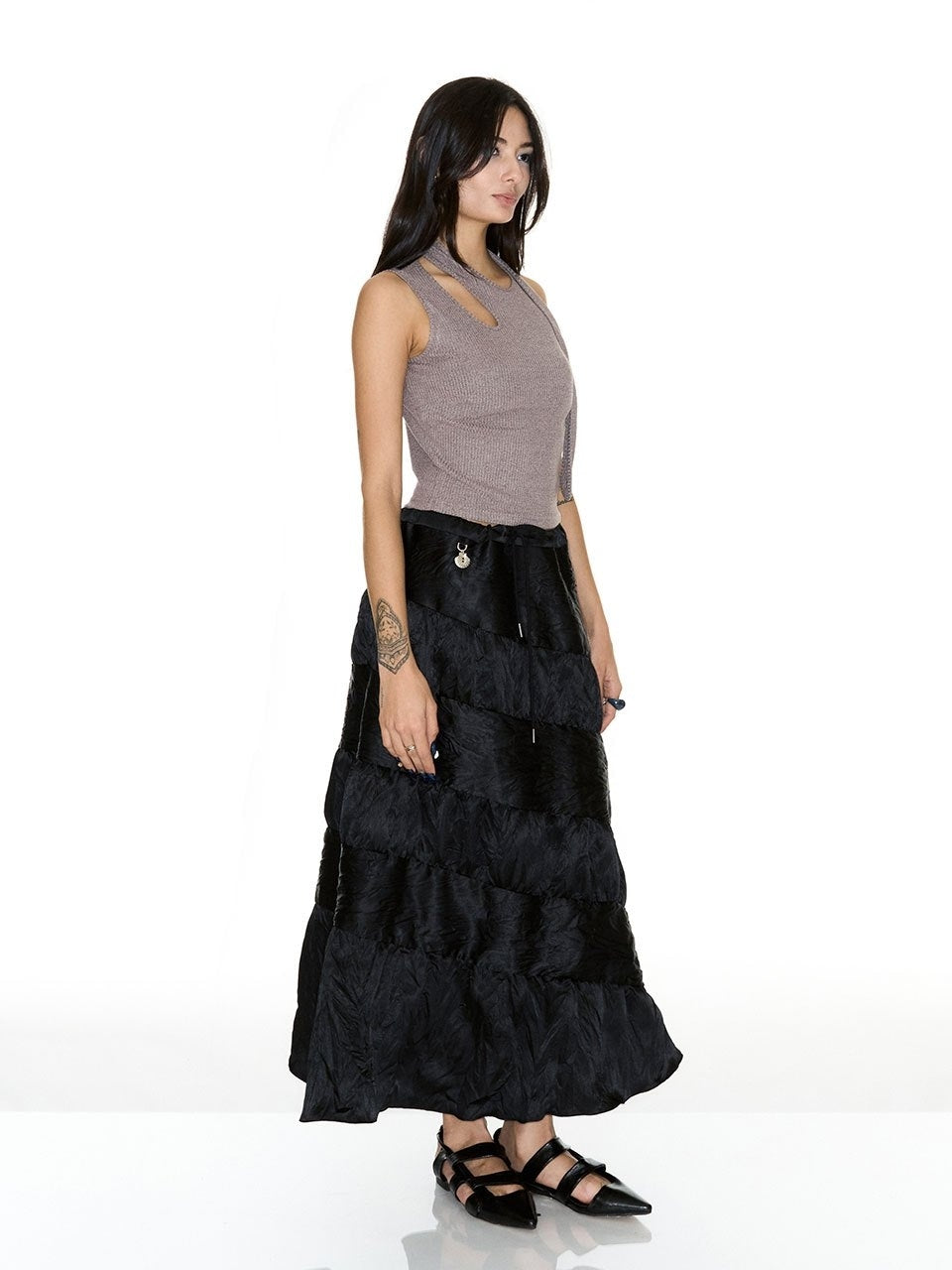 【SETSETSET】SLEEVELESS TIE NECK / 【セットセットセット】タイタンクトップ