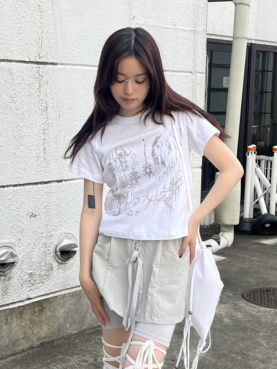 受注制【nmtc +】tattoo crop tee 2(2color)