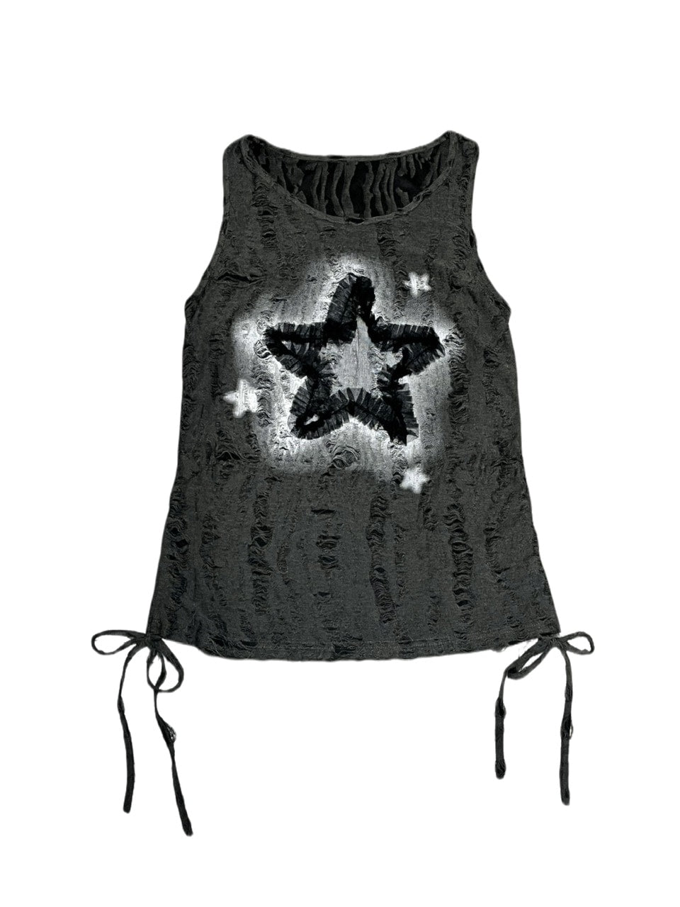 受注制【Never mind the XU】star damage sleeveless (2color)