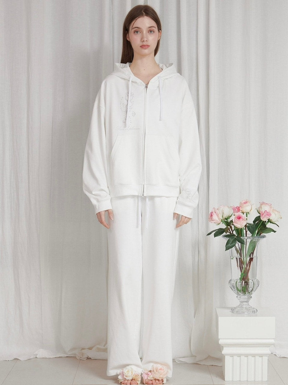 【PAIN OR PLEASURE】ROSE 2WAY HOOD ZIP UP