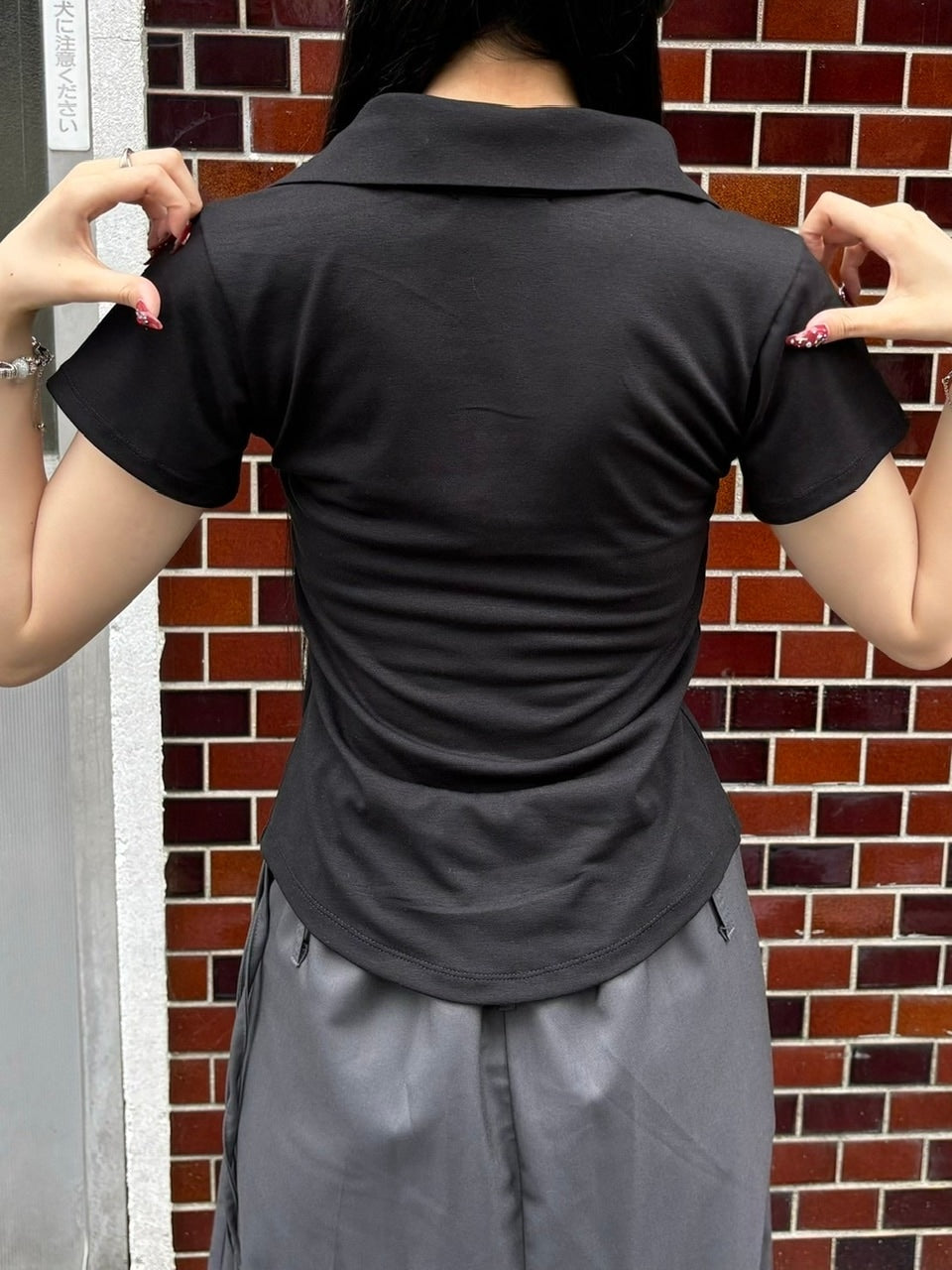 受注制【OaKS】slim collar short sleeve (4color)