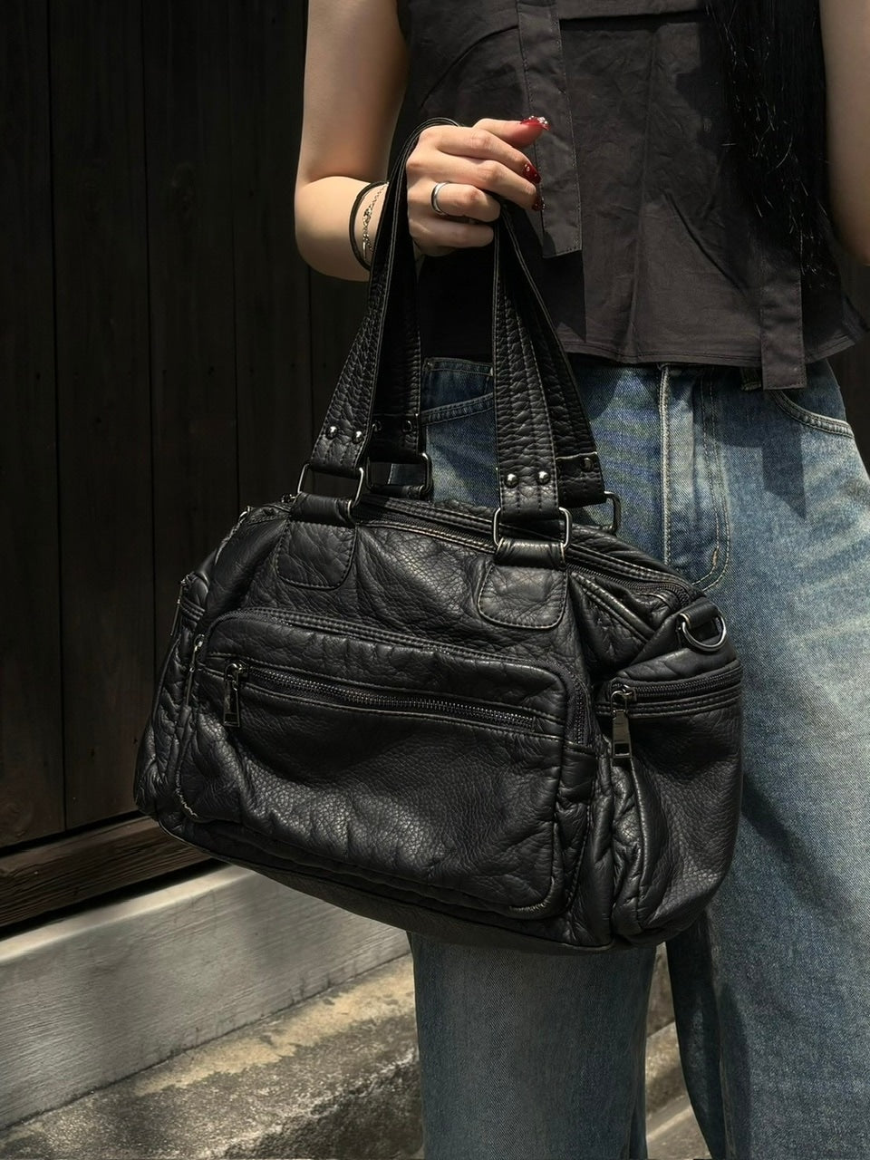 受注制【OaKS】multi pocket vintage bag / 【オークス】マルチポケットヴィンテージトートバッグハンドバッグ