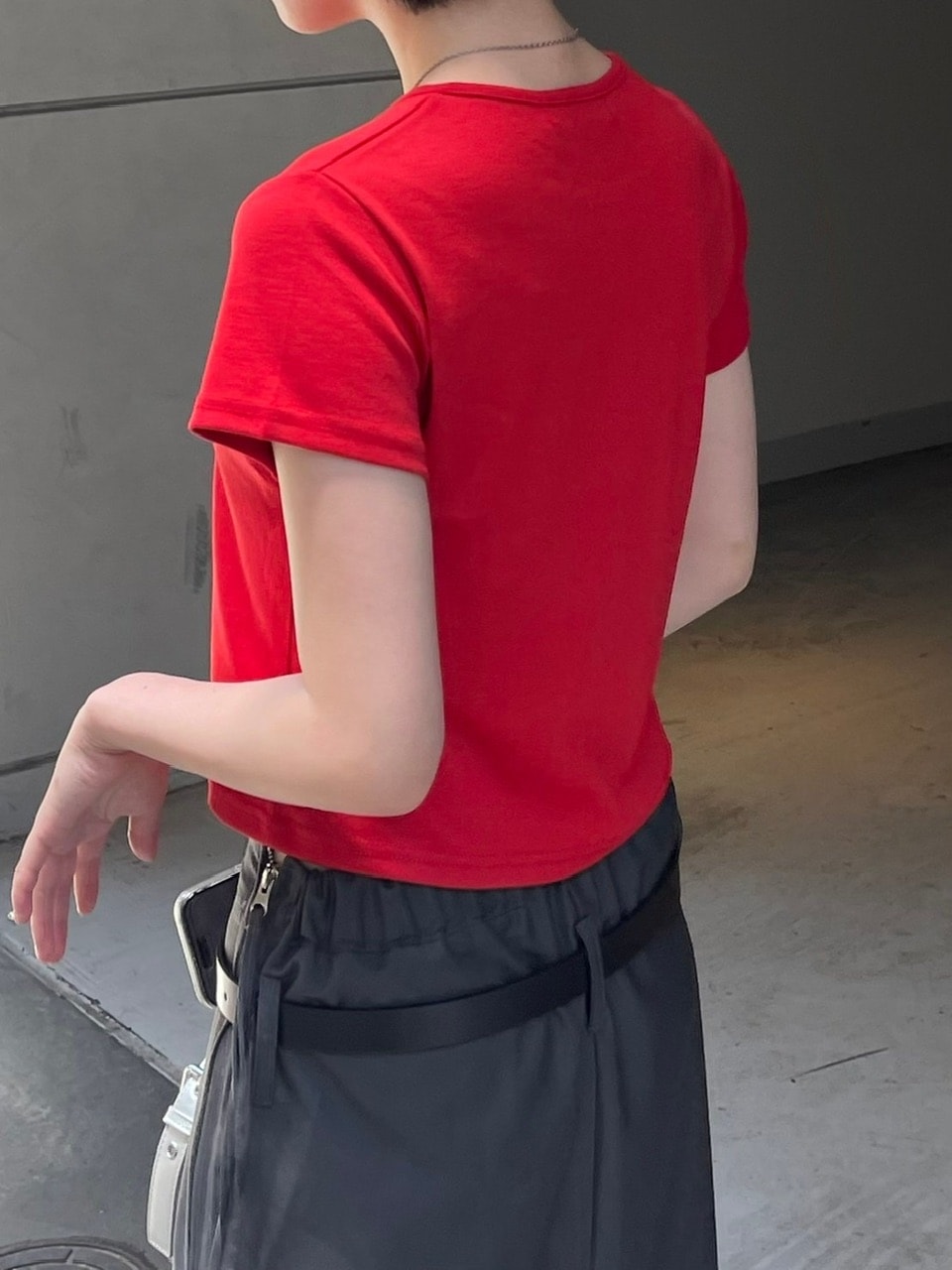 受注制【OaKS】cropped half sleeve t-shirt (3color)