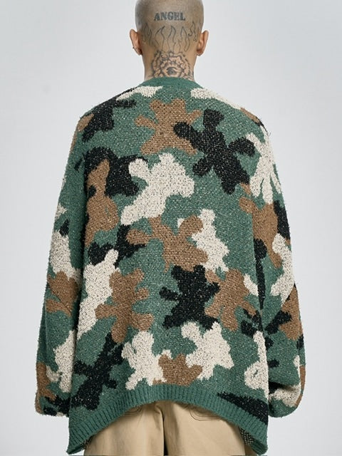 【AJOBYAJO】Teddy Bear Camouflage Cardigan