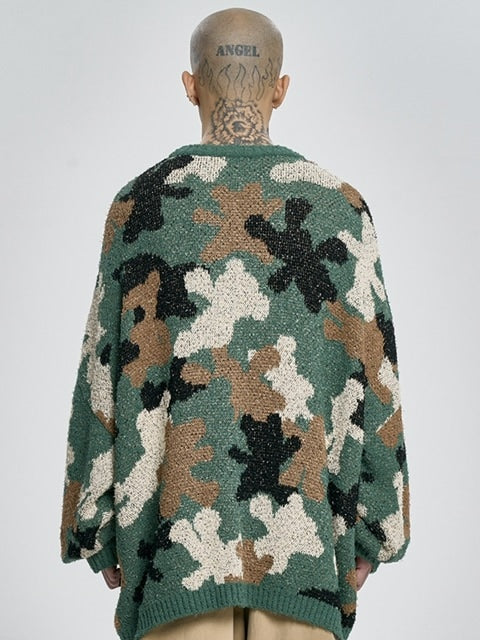 【AJOBYAJO】Teddy Bear Camouflage Knit Sweater