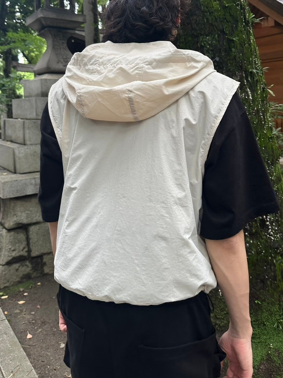 受注制【youll】nylon hooded vest (2color)