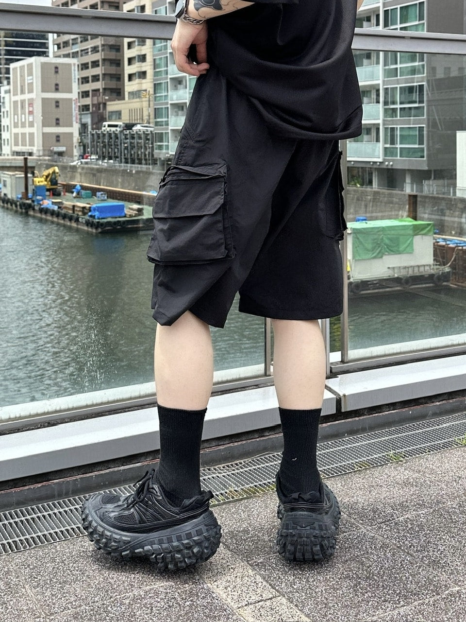 大阪店WEB限定受注制【Chikashitsu +】nylon cargo shorts