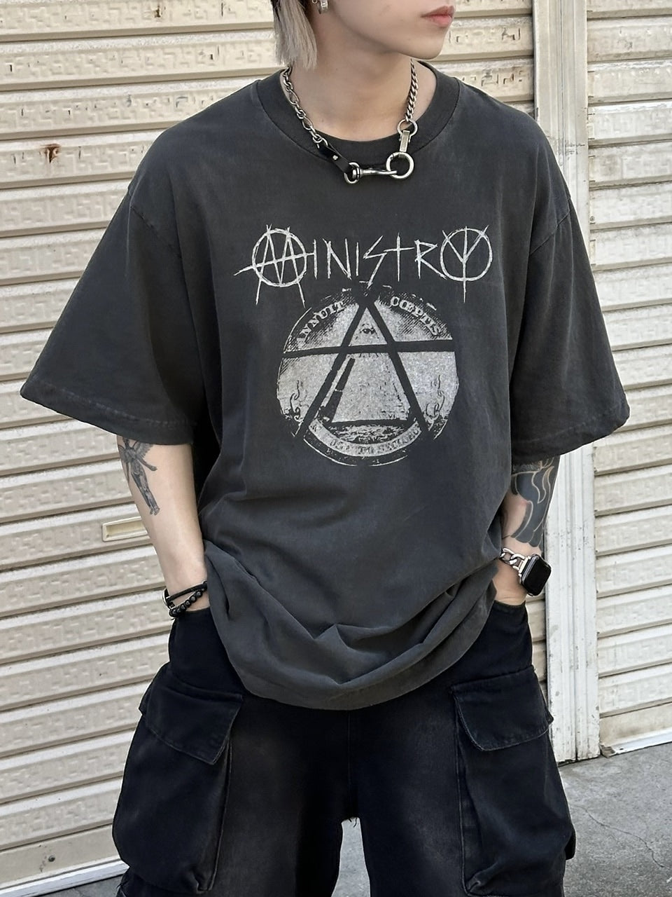 大阪店WEB限定受注制【Chikashitsu +】oversized ministry t-shirt