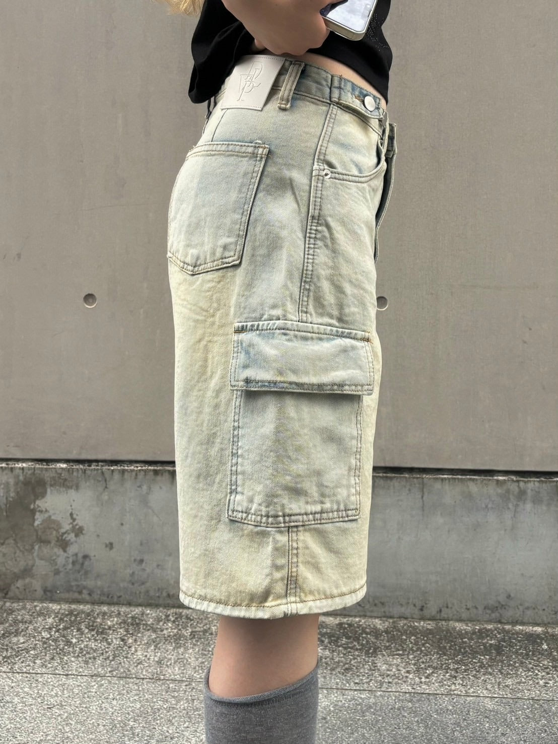 受注制【OaKS】cargo denim half pants