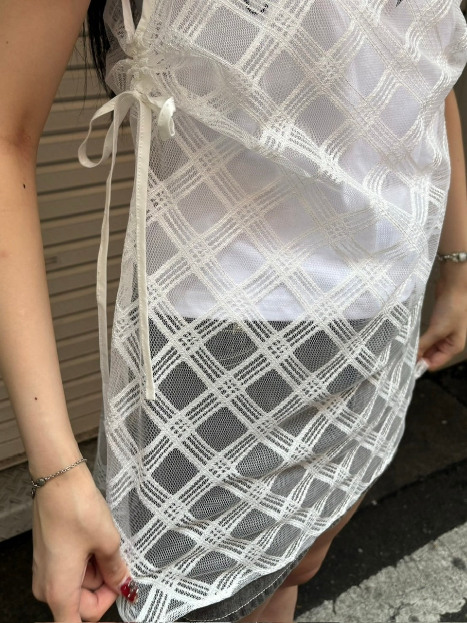 受注制【OaKS】layered check onepiece (2color)