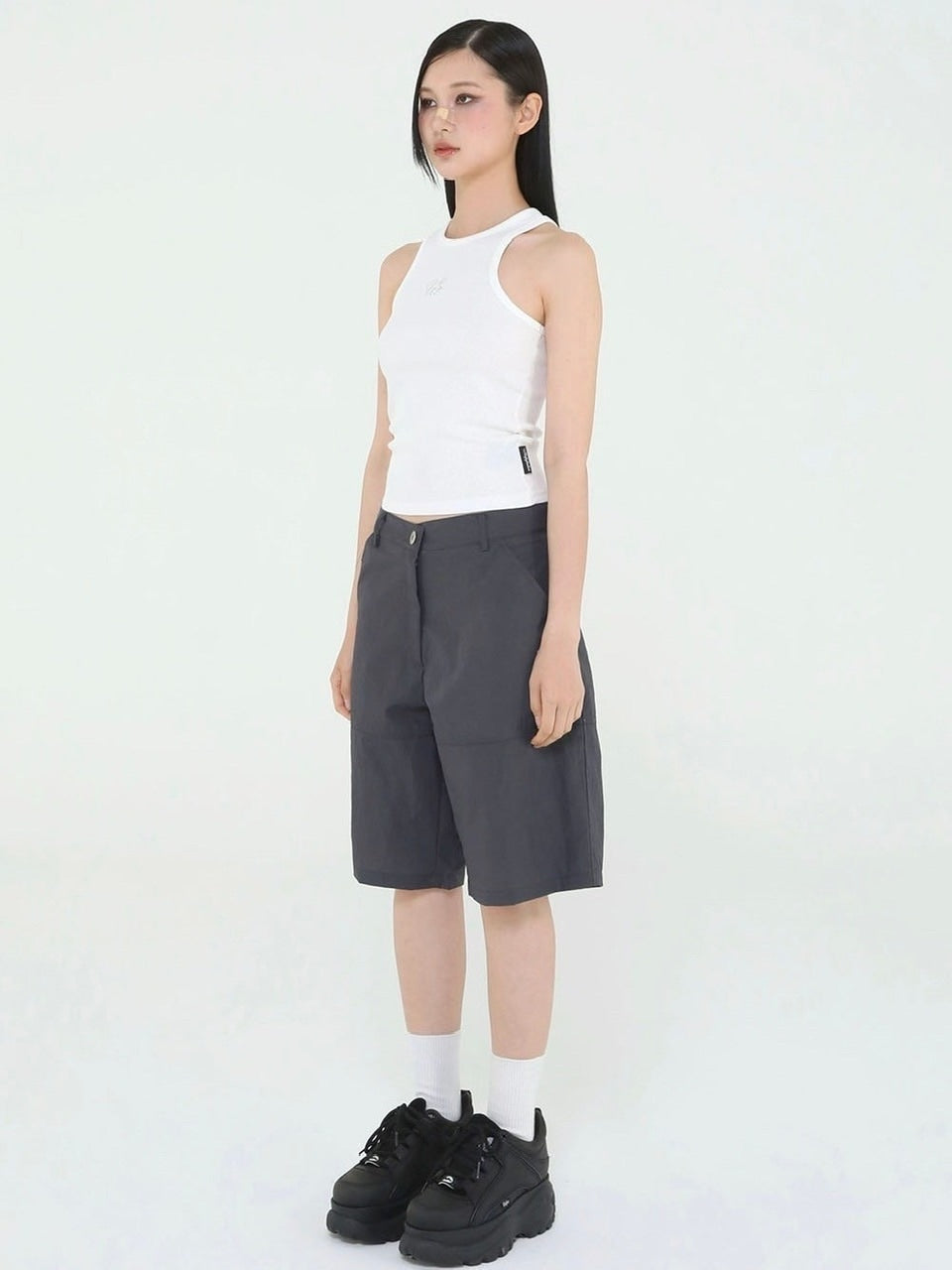 【Uglyshadow】BEADS MANGO SLEEVELESS / 【アグリーシャドウ】ビーズシンプルタンクトップ