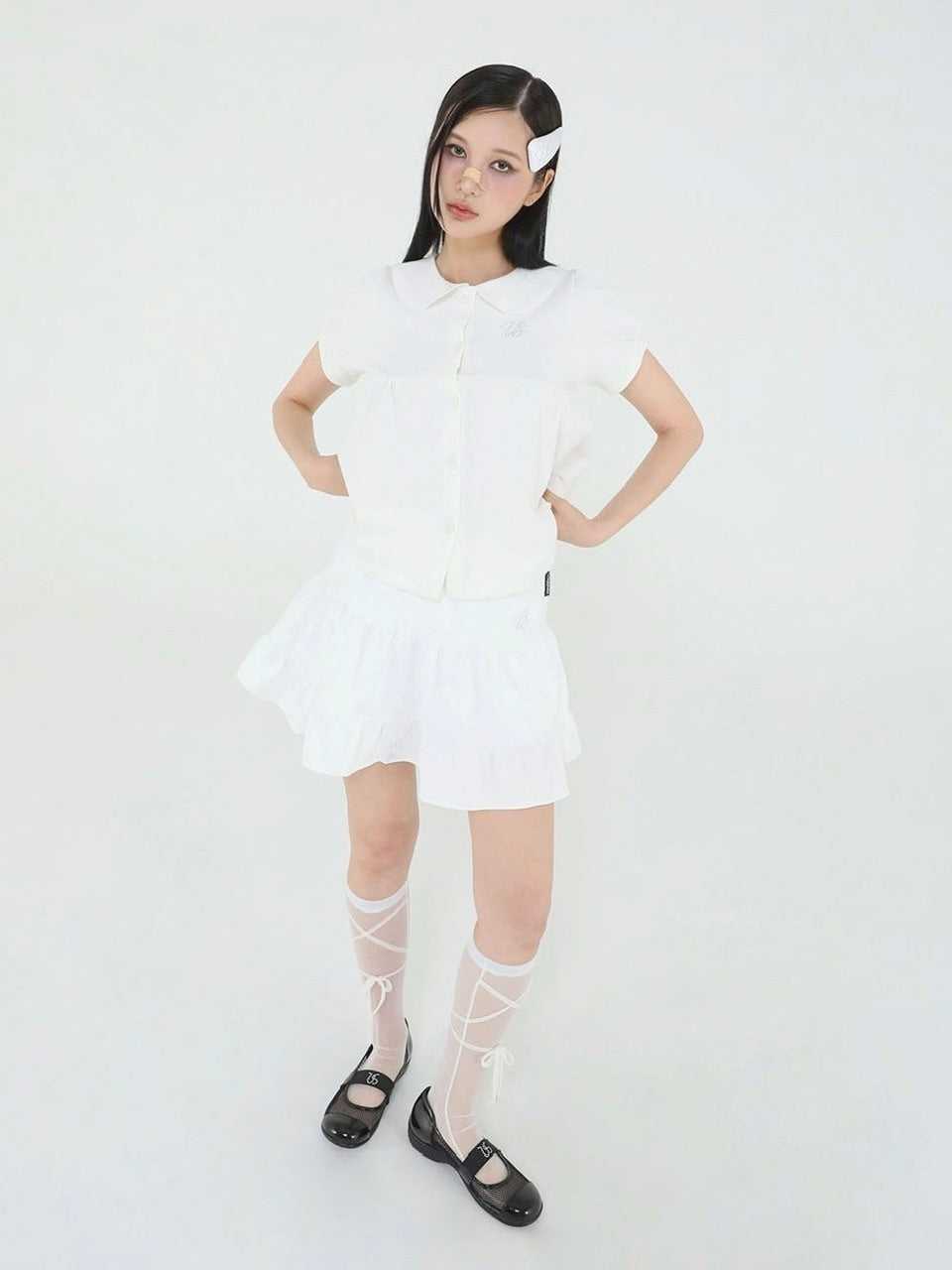 【Uglyshadow】BEADS CANCAN FLARE SKIRT