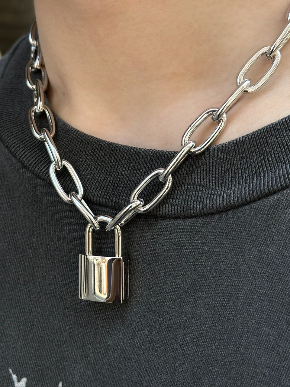 受注制【Chikashitsu +】padlock chain necklace