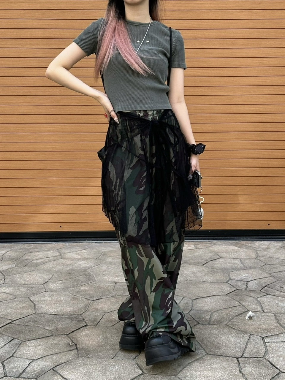 受注制【Never mind the XU】pigment rib crop tee (3color)