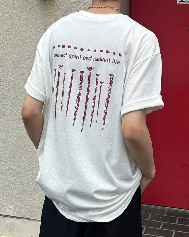 受注制【Chikashitsu +】nail back print t-shirt (3color)