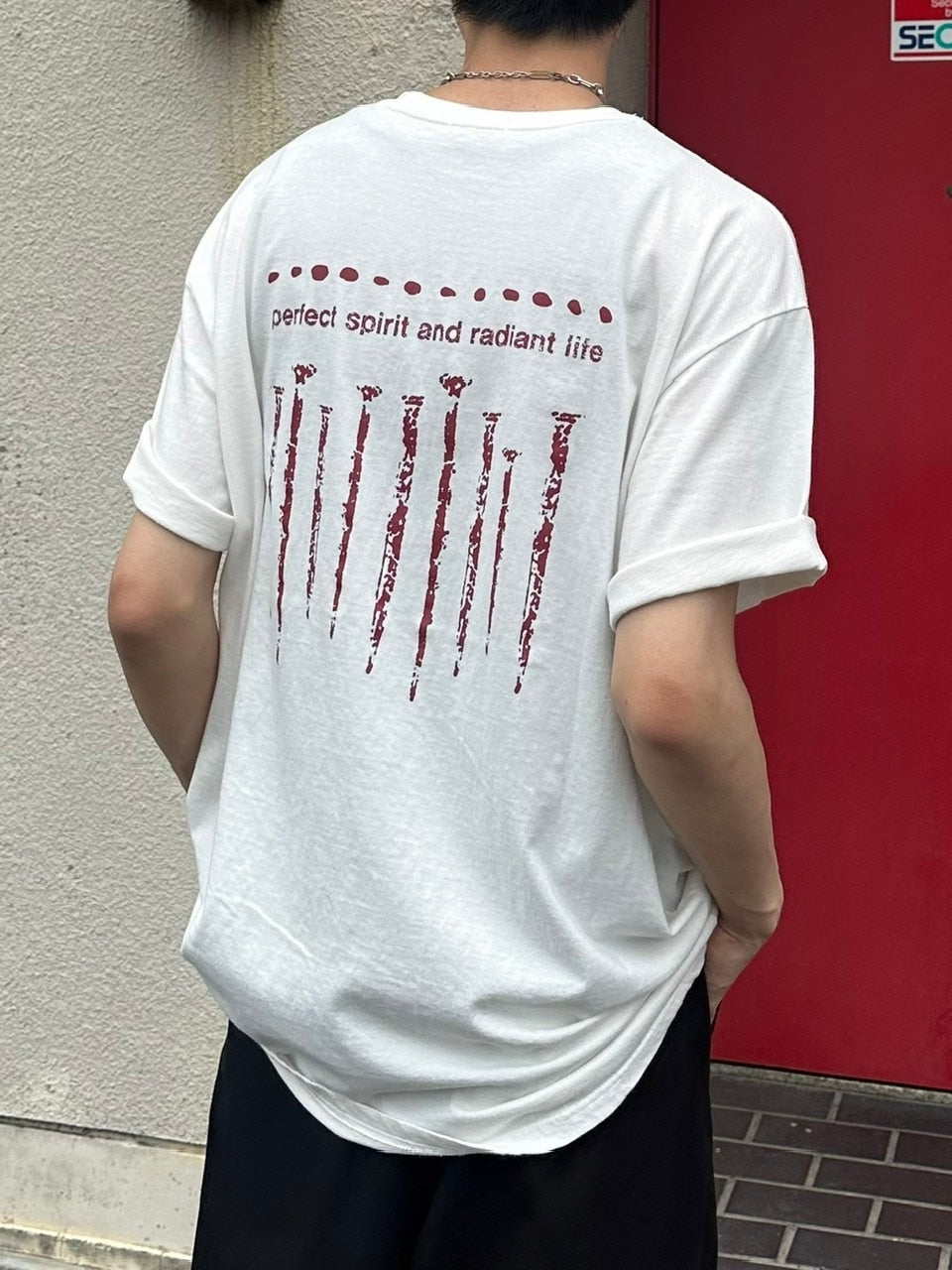受注制【Chikashitsu +】nail back print t-shirt (3color)