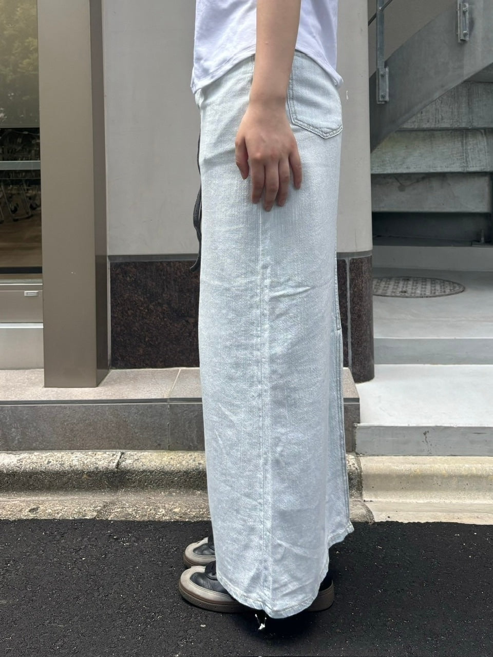 受注制【OaKS】maxi denim long skirt (2color)