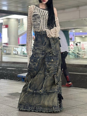 受注制【Never mind the XU】damage summer knit (3color)