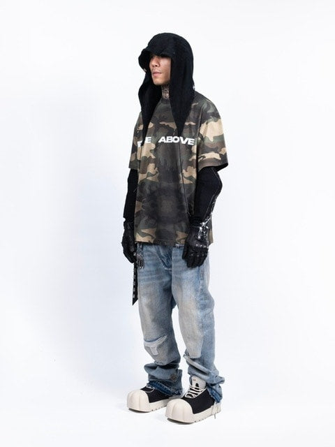 【F.V.V.O】"Rise Above" Wolf Print T-Shirt