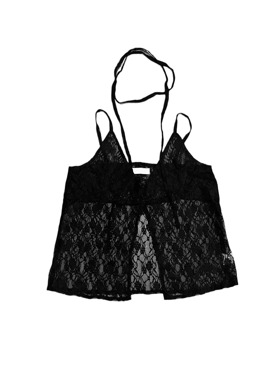 受注制【Never mind the XU】tie scarf lace tops (2color)