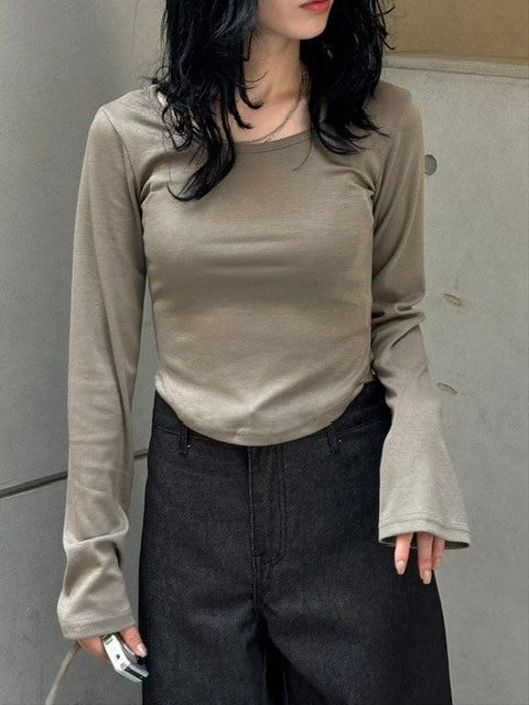 受注制【oaks】roud hem long sleeve t-shirt (4color)