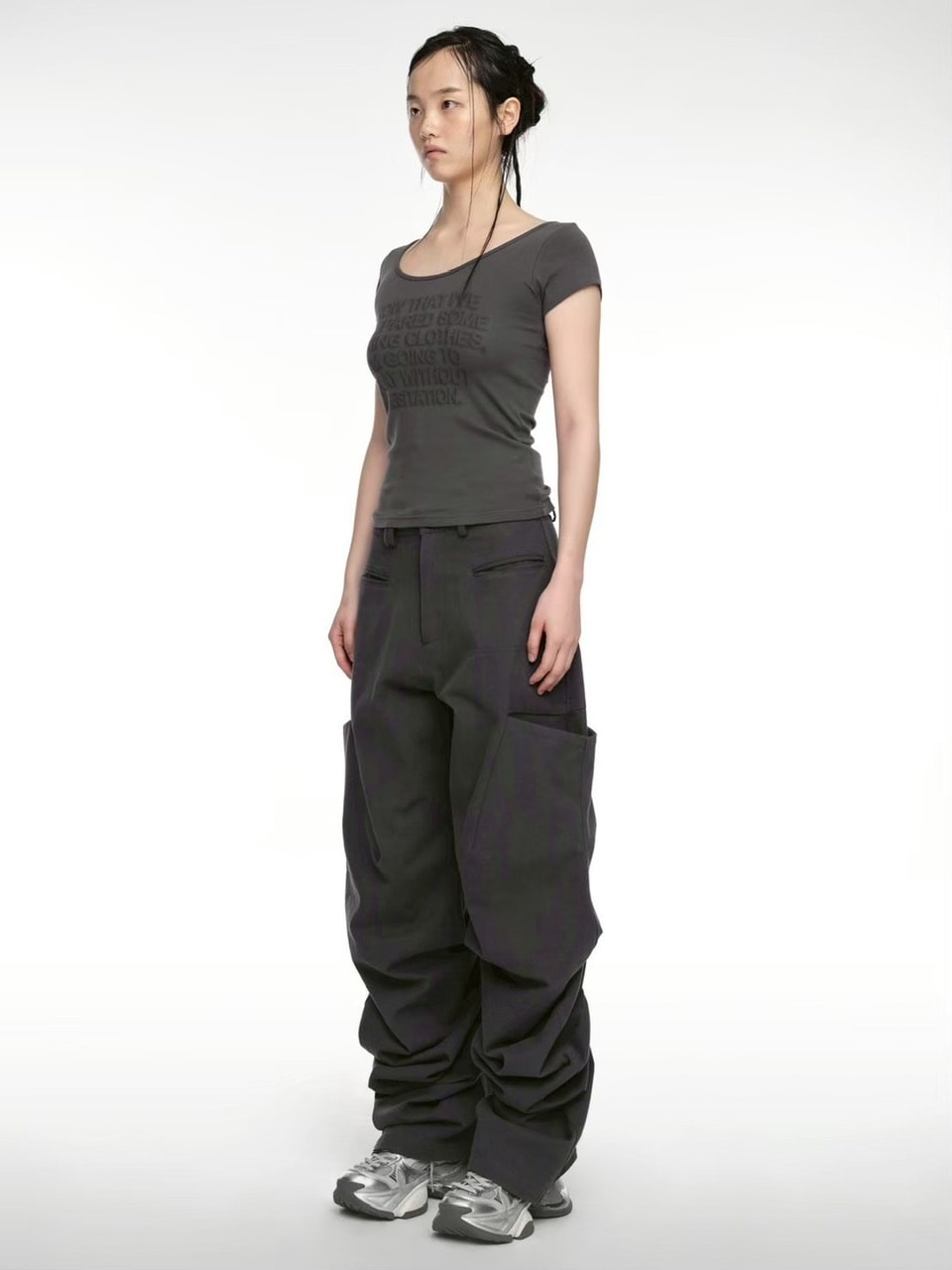 【NACHE】PINTUCK WIDE PANTS (UNISEX)