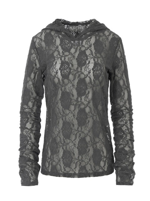 【NACHE】LACE HOODIE SHIRT