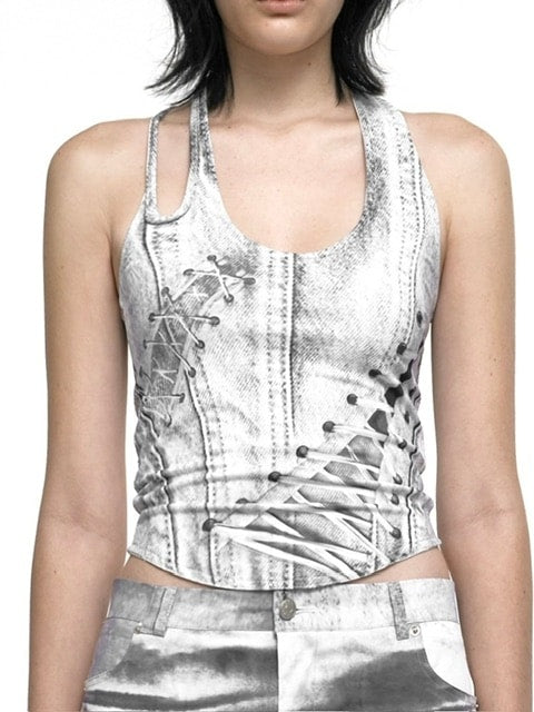 【NACHE】RACE UP PRINTED SLEEVELESS