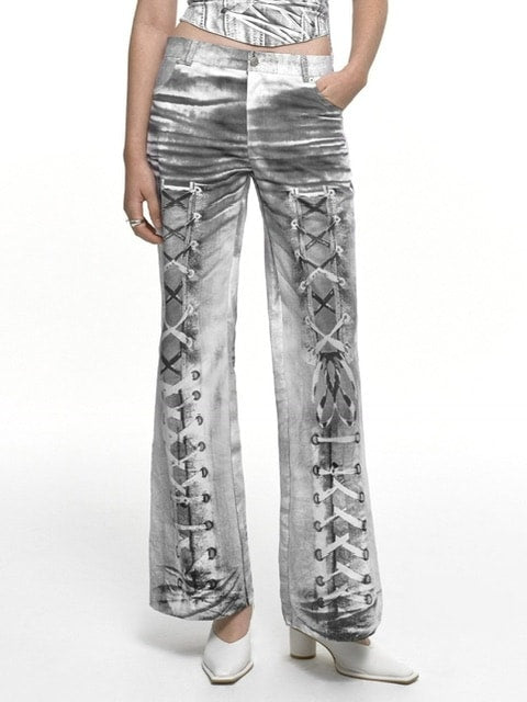 【NACHE】RACE UP PRINTED PANTS