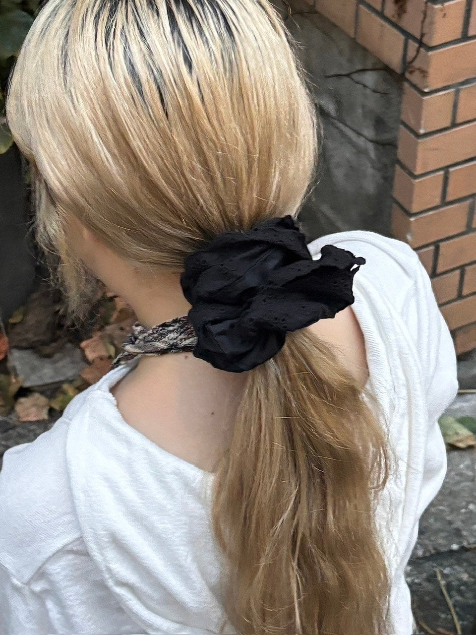 受注制【oaks】lace scrunch (2color)