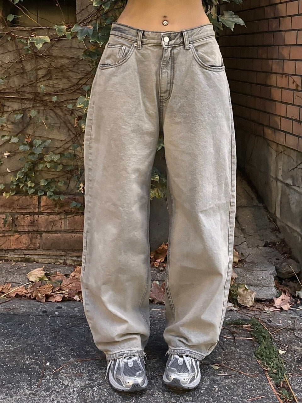 受注制【oaks】wash wide denim pants
