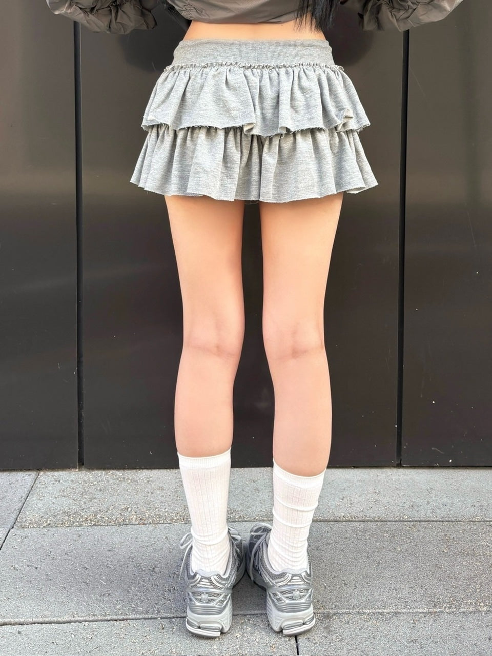 受注制【oaks】sweat frill mini skirt (3color) / 【オークス】スウェットフリルミニスカート