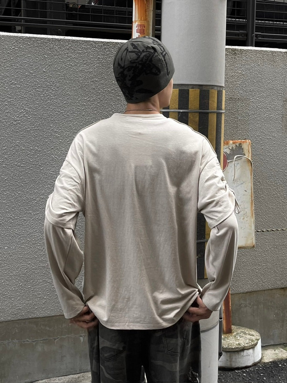 受注制【oaks】oversized shirring layered long sleeve (3color)
