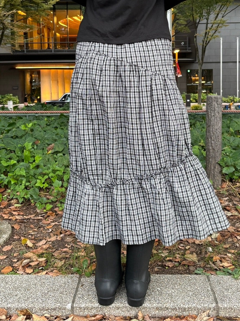 受注制【oaks】shirring long skirt (2color)