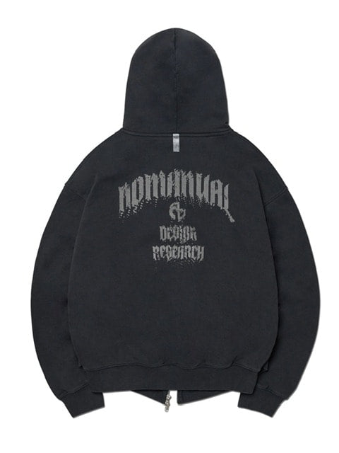 【NOMANUAL】OVERDYED LAYER HOODED ZIP-UP / 【ノーマニュアル】オーバーダイドレイヤージップアップ長袖パーカー