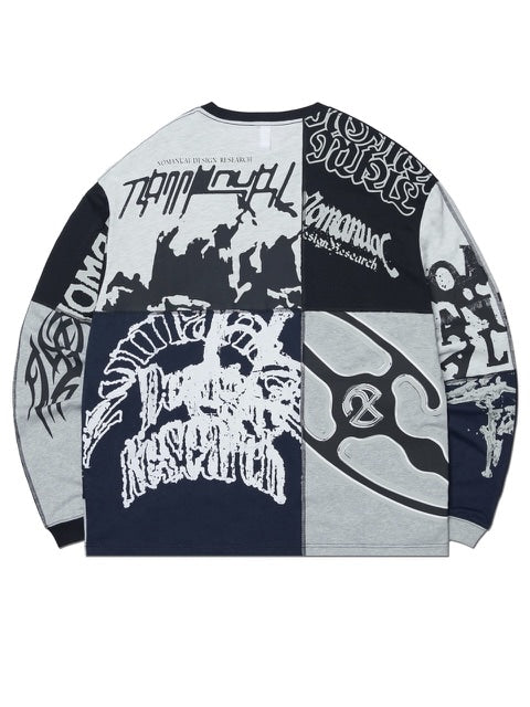 【NOMANUAL】MIXED GRAPHIC LONG SLEEVE TEE
