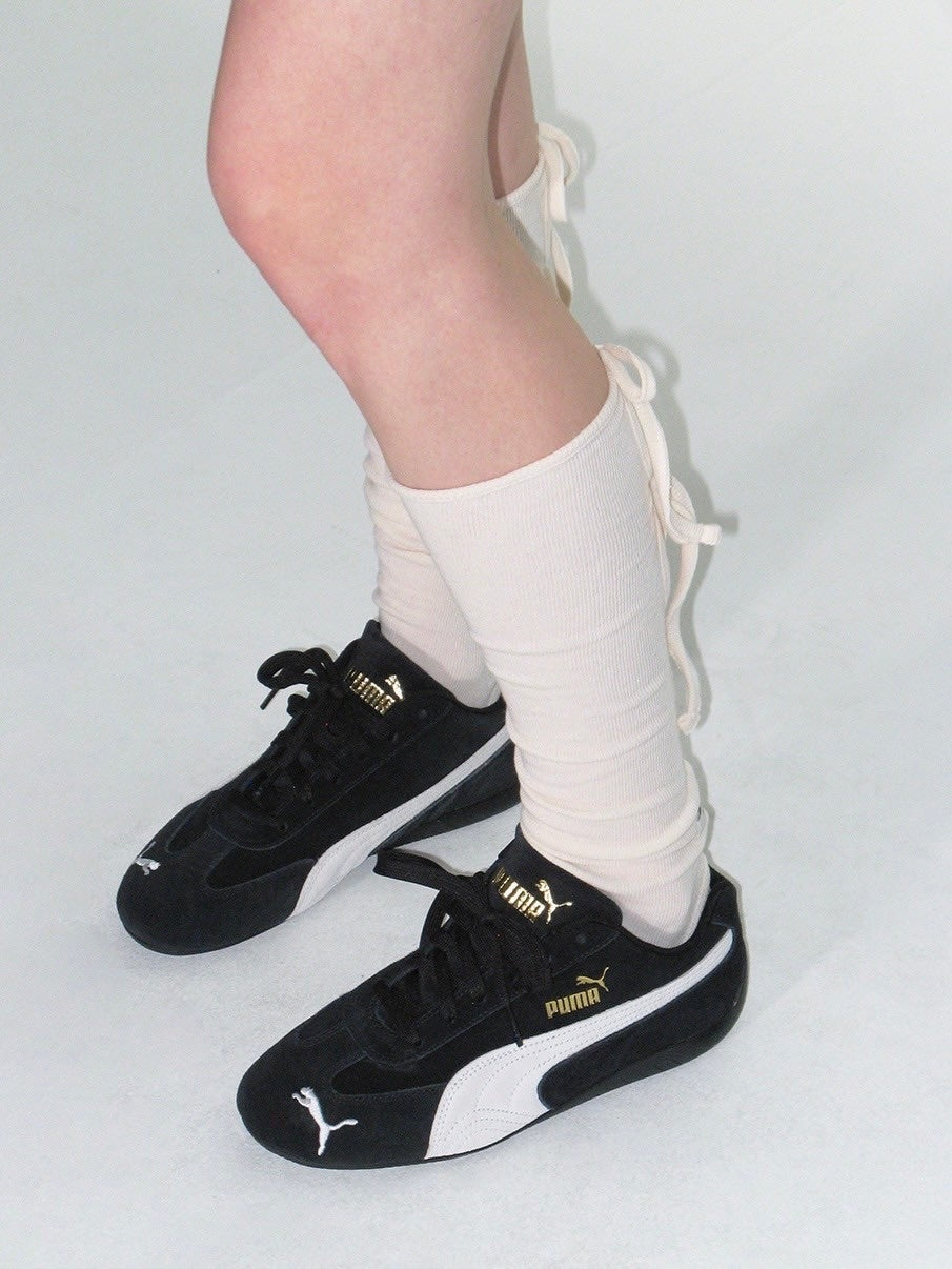 【CRANK】KNIT RIBBON LEG WARMERS
