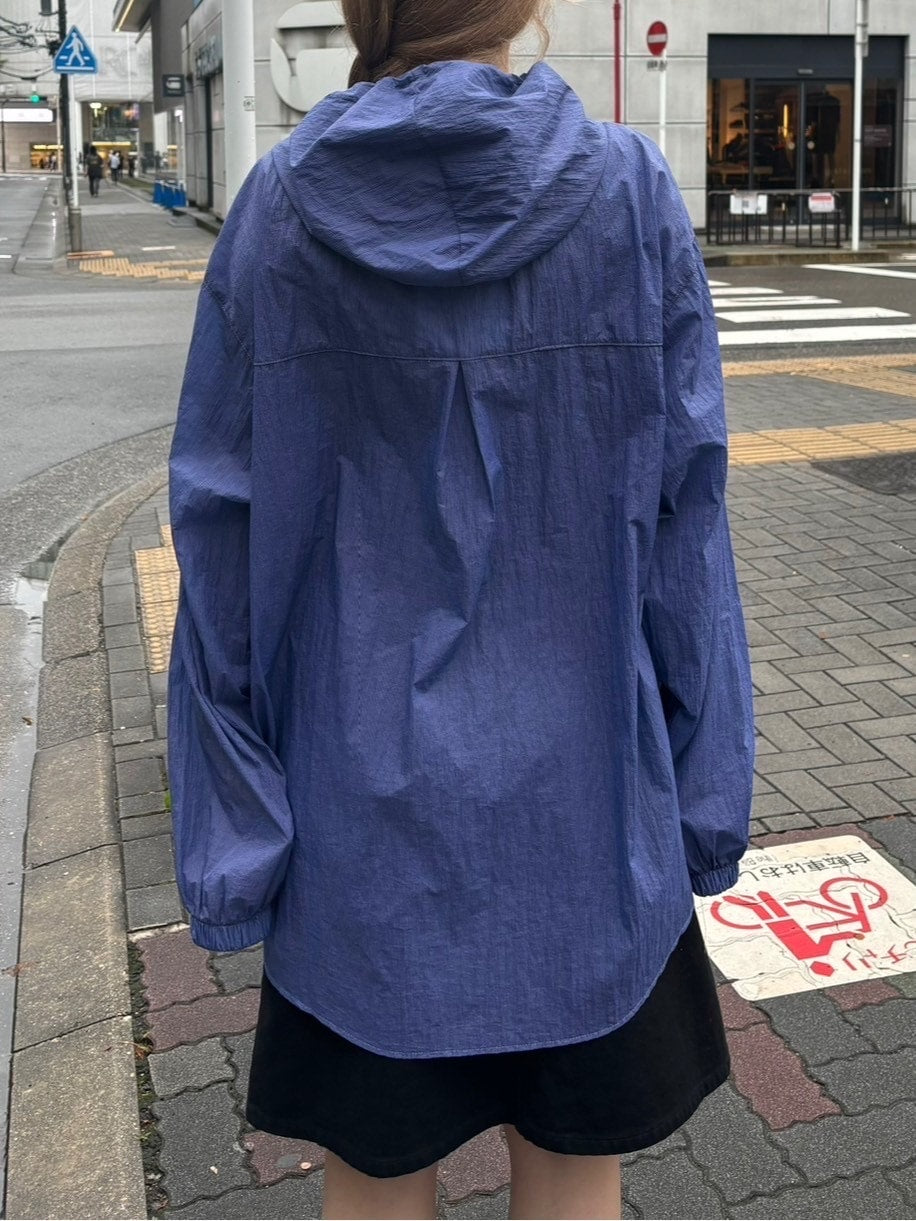 受注制【oaks】nylon sheer hood shirt (2color)