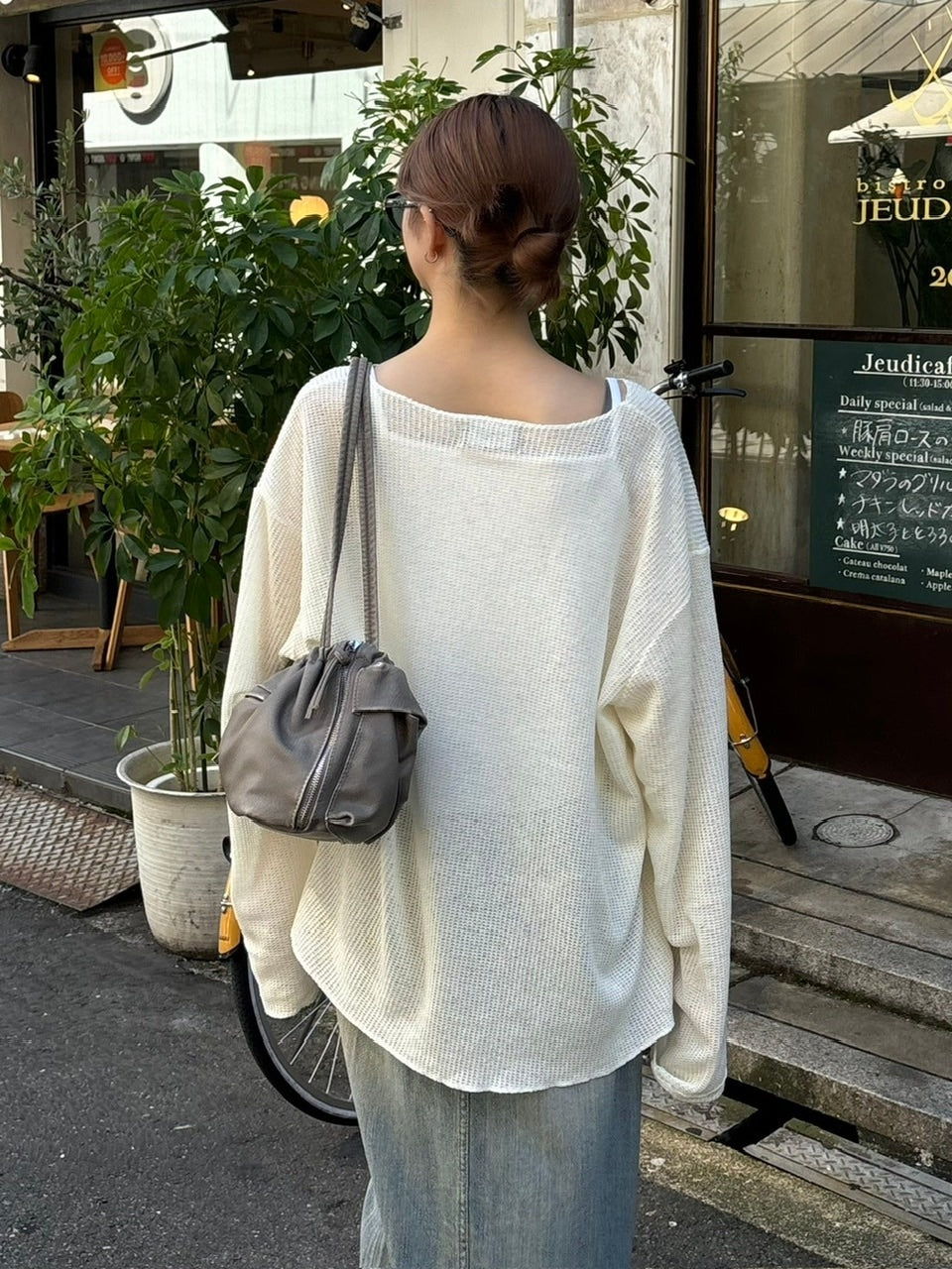受注制【Chikashitsu +】wide neck light knit (4color)