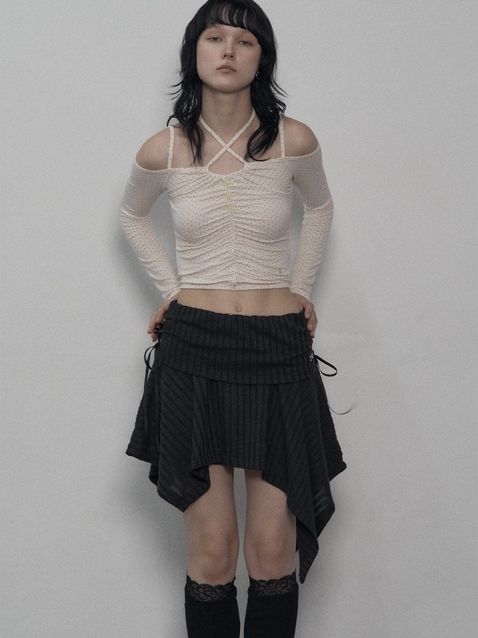 【SETUP-EXE】DOT OFF-SHOULDER TOP