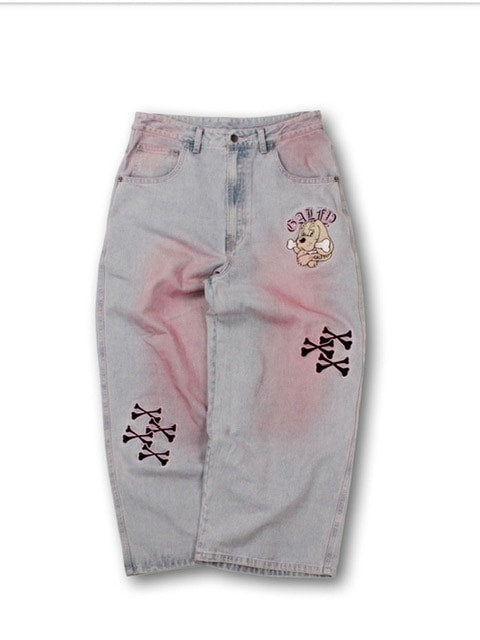【GALFY】骨骨カラーデニムパンツ