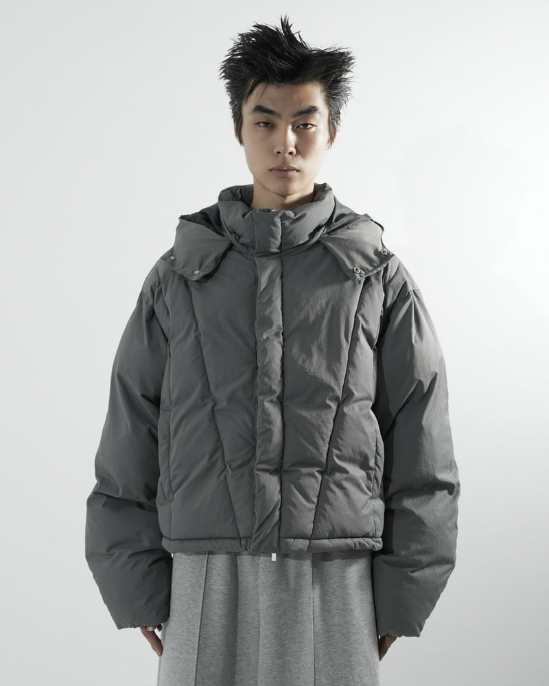 【CS】2way cropped puffer jacket (charcoal)