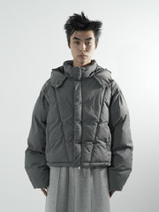 【CS】2way cropped puffer jacket (charcoal)