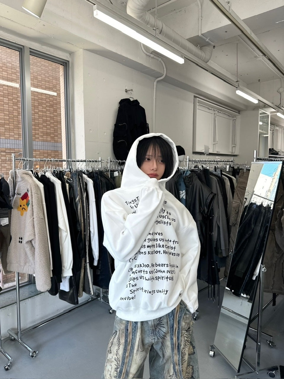 【LUV CODE】lettering hoodie (2color)