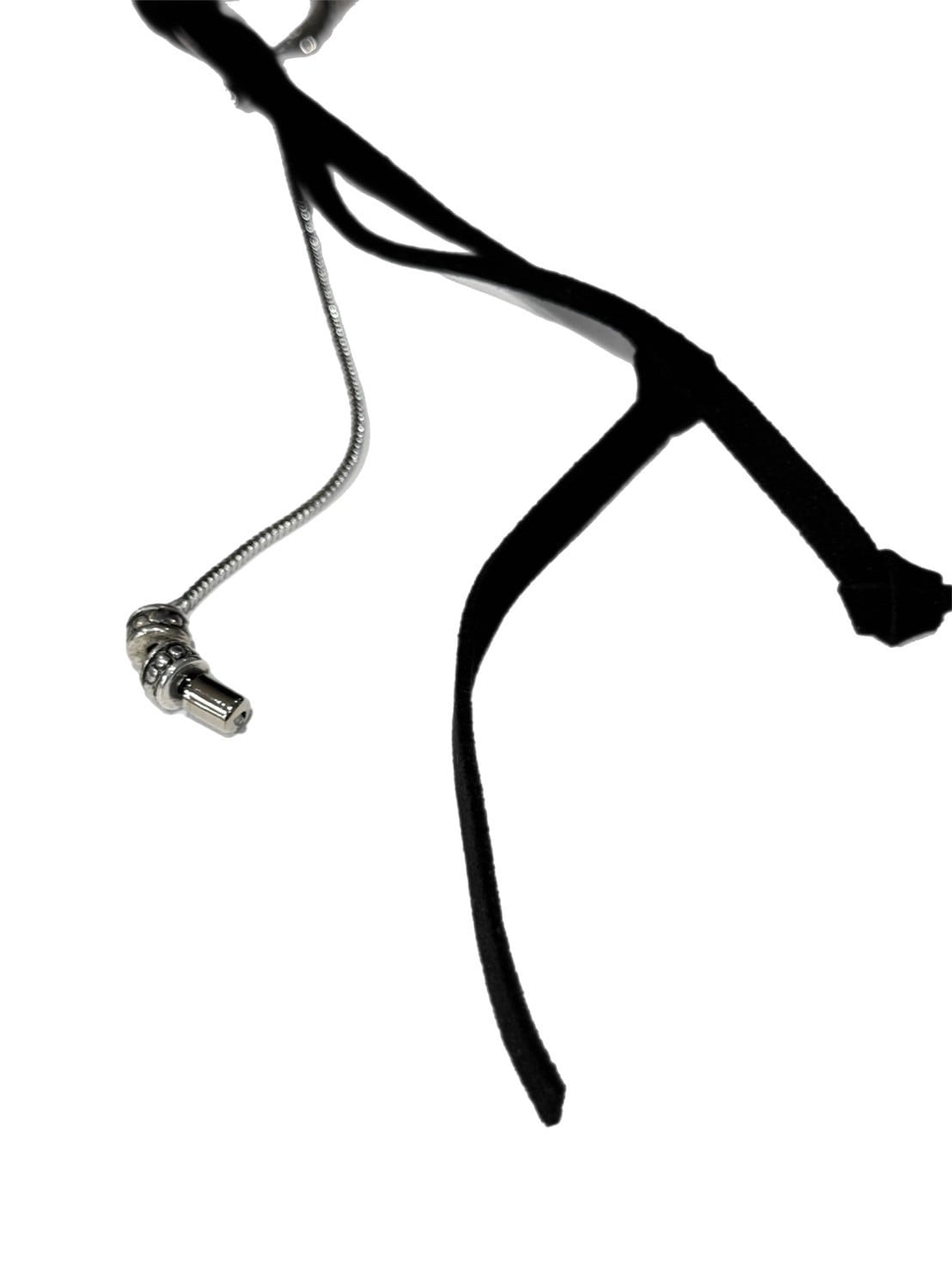 受注制【Chikashitsu +】knot leather mixed necklace