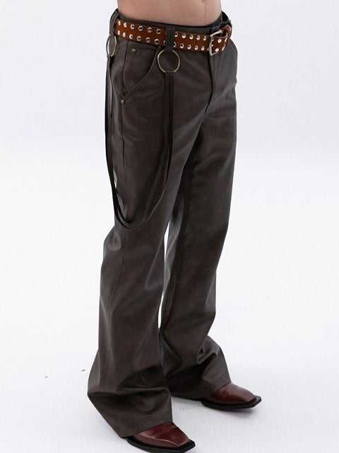 【ESC STUDIO】rockstern leather bootcut pants