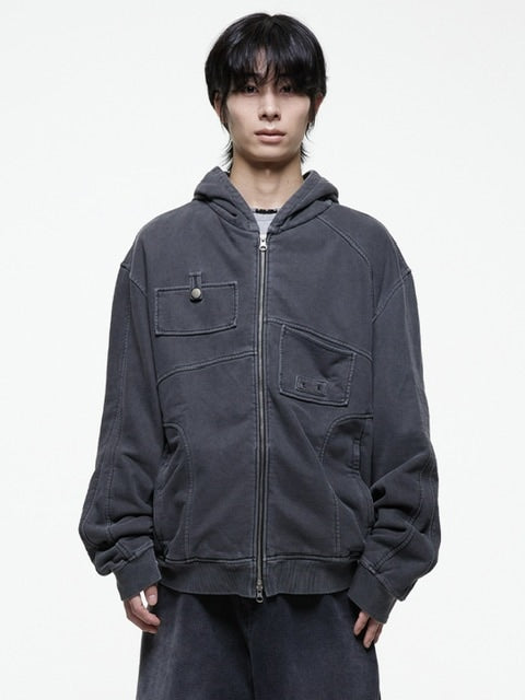 【THECOLDESTMOMENT】TCM multi hooded zip-up
