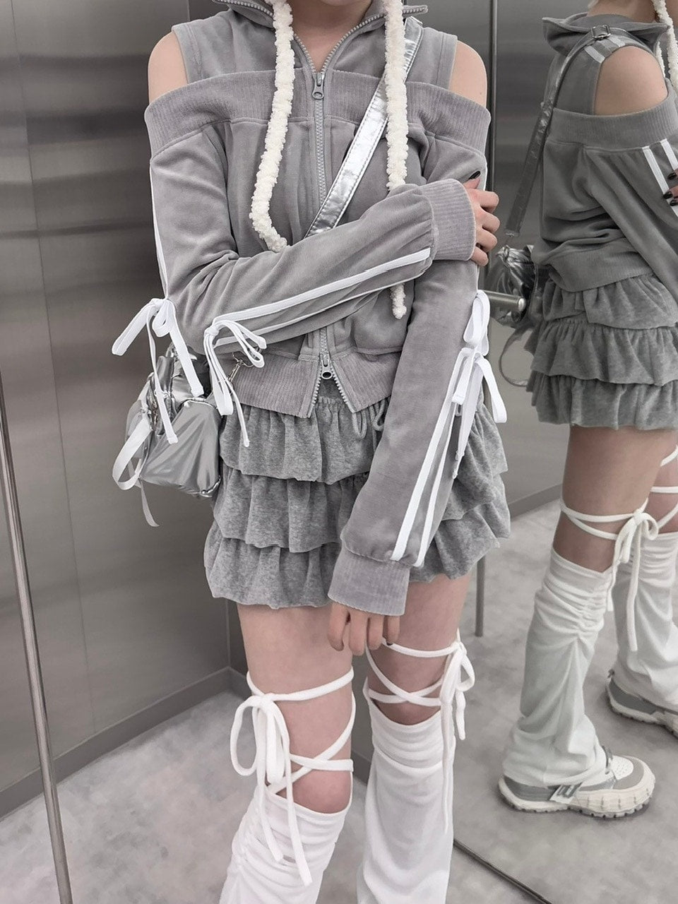 受注制【nmtc +】velours frill skirt (4color)