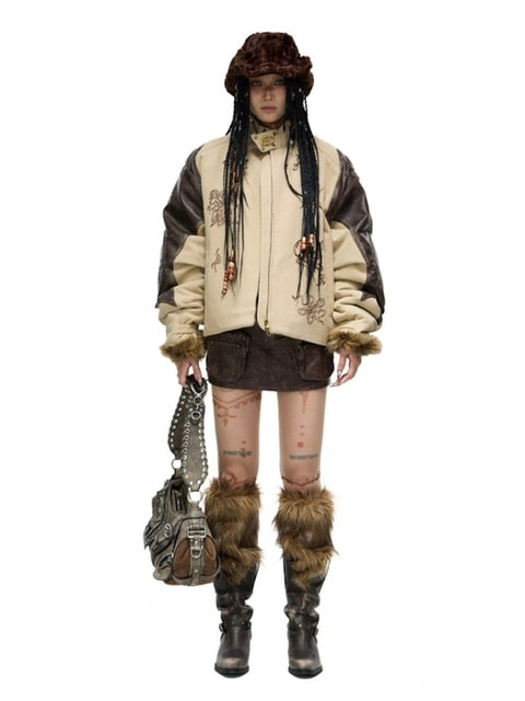 【PERSONSOUL】Leather Totem Coat